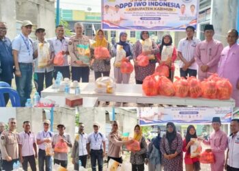 HUT ke-2 DPD IWOI Karimun Berbagi 100 Paket Sembako Kepada Janda Lansia Dan Warga Kurang Mampu