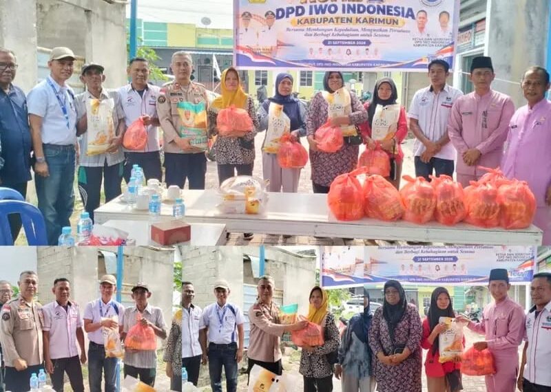 HUT ke-2 DPD IWOI Karimun Berbagi 100 Paket Sembako Kepada Janda Lansia Dan Warga Kurang Mampu