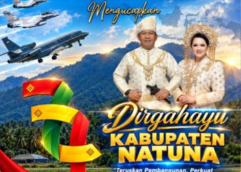 Komandan Lanud Raden Sadjad Bersama Keluarga Besar Sampaikan Dirgahayu Kabupaten Natuna ke-27