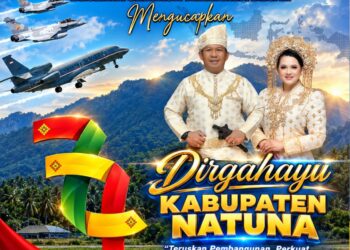 Komandan Lanud Raden Sadjad Bersama Keluarga Besar Sampaikan Dirgahayu Kabupaten Natuna ke-27