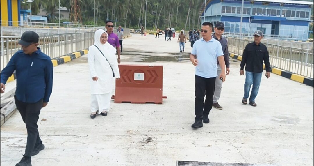 Bupati Aneng Tinjau Kerusakan Pelabuhan Roro Kuala Maras, Minta Segera Ditindaklanjuti