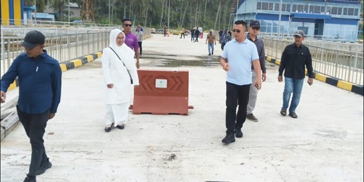 Bupati Aneng Tinjau Kerusakan Pelabuhan Roro Kuala Maras, Minta Segera Ditindaklanjuti